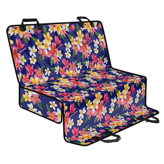 Tropical Frangipani Plumeria Print Pet Car Back Seat Cover
