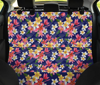 Tropical Frangipani Plumeria Print Pet Car Back Seat Cover