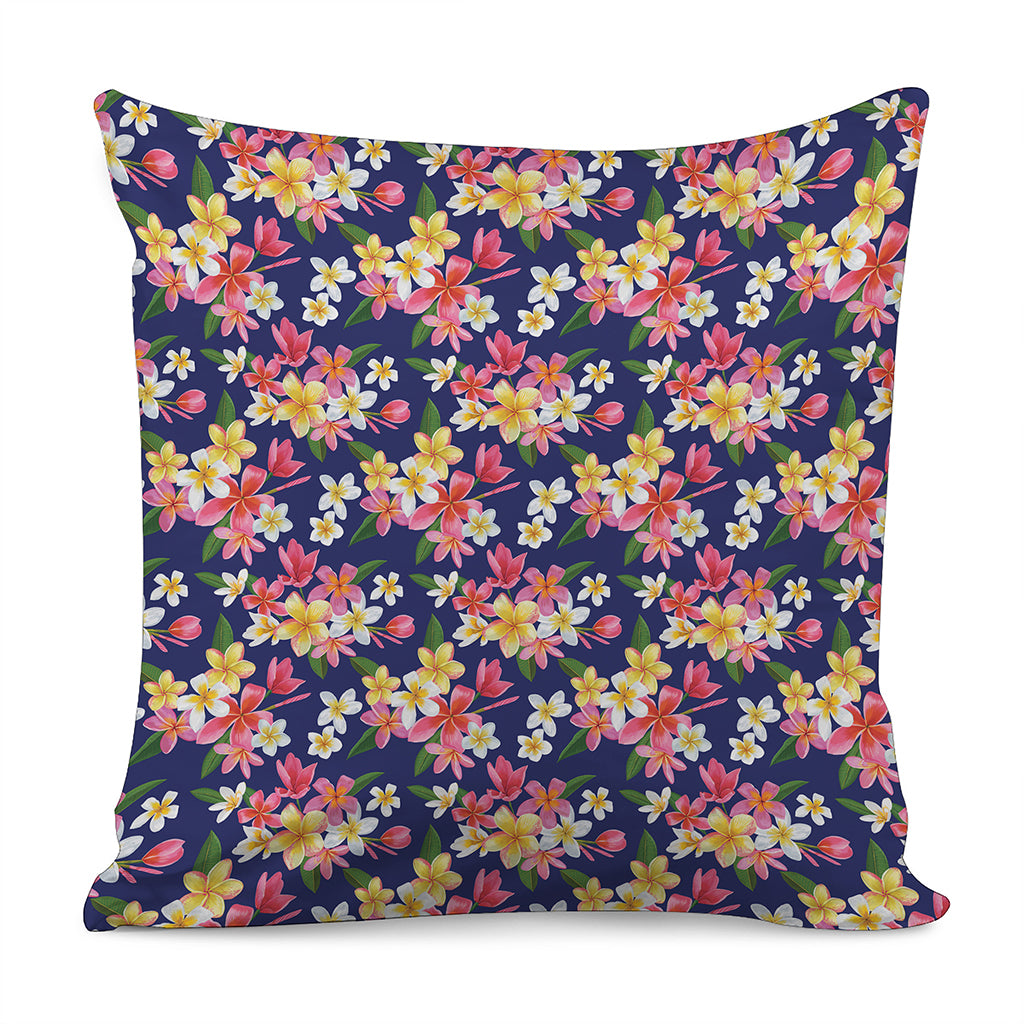 Tropical Frangipani Plumeria Print Pillow Cover