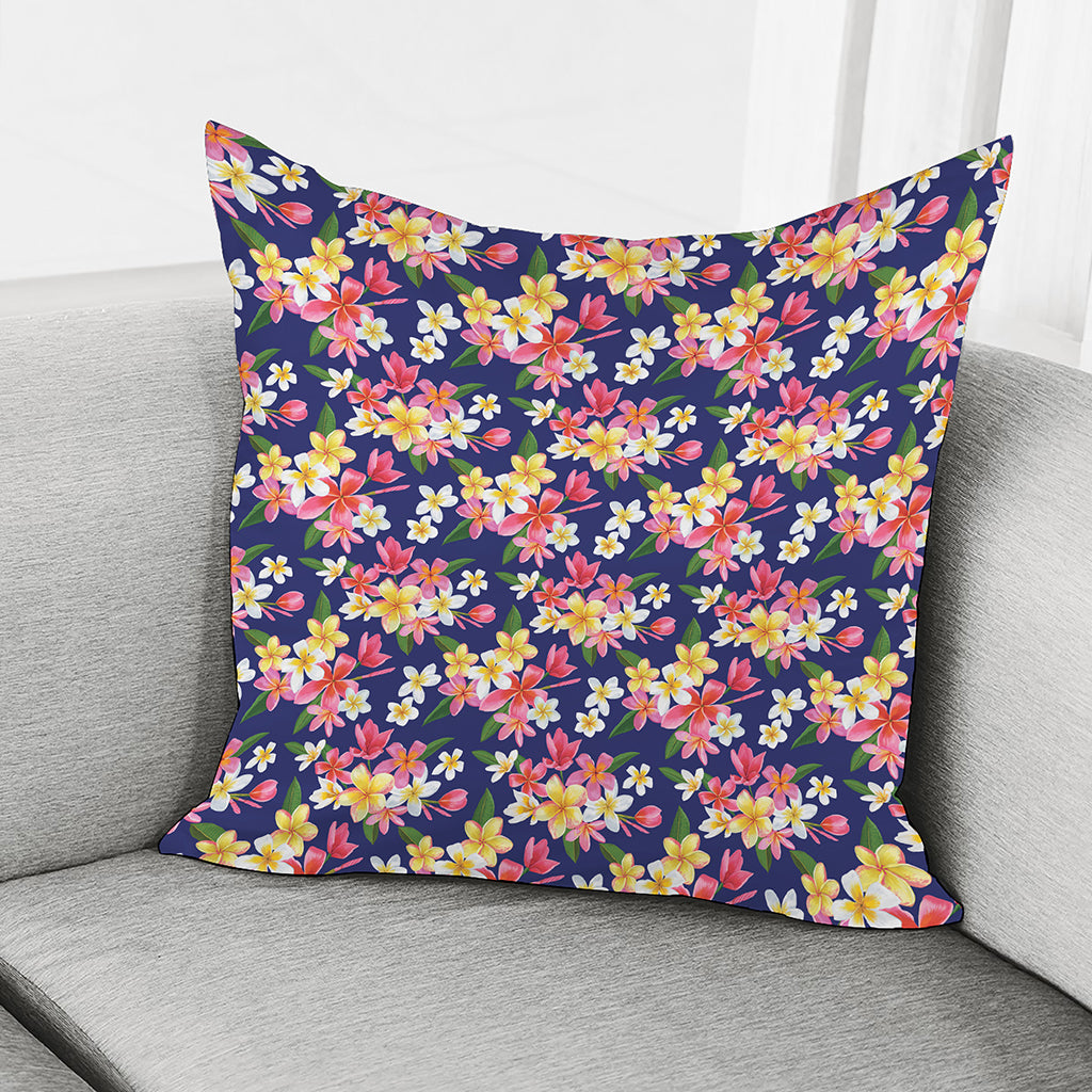 Tropical Frangipani Plumeria Print Pillow Cover