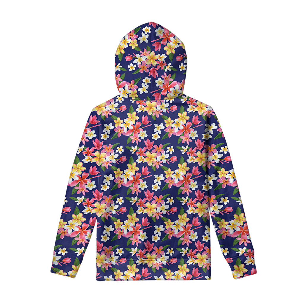Tropical Frangipani Plumeria Print Pullover Hoodie