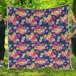 Tropical Frangipani Plumeria Print Quilt
