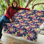 Tropical Frangipani Plumeria Print Quilt