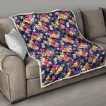 Tropical Frangipani Plumeria Print Quilt
