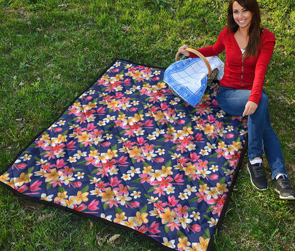 Tropical Frangipani Plumeria Print Quilt