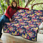 Tropical Frangipani Plumeria Print Quilt