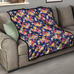 Tropical Frangipani Plumeria Print Quilt