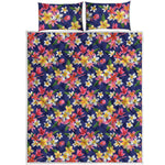Tropical Frangipani Plumeria Print Quilt Bed Set