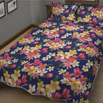Tropical Frangipani Plumeria Print Quilt Bed Set