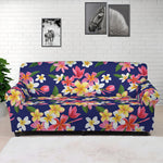Tropical Frangipani Plumeria Print Sofa Cover
