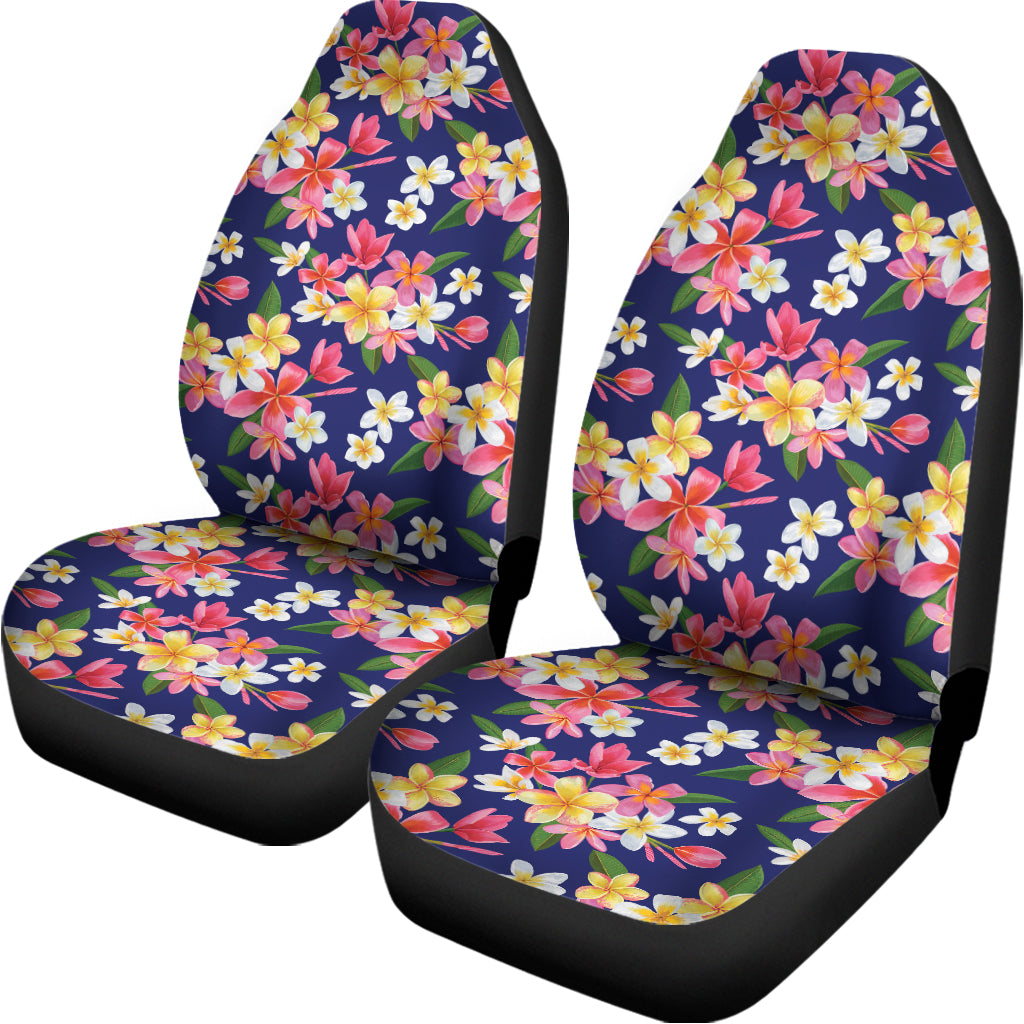 Tropical Frangipani Plumeria Print Universal Fit Car Seat Covers