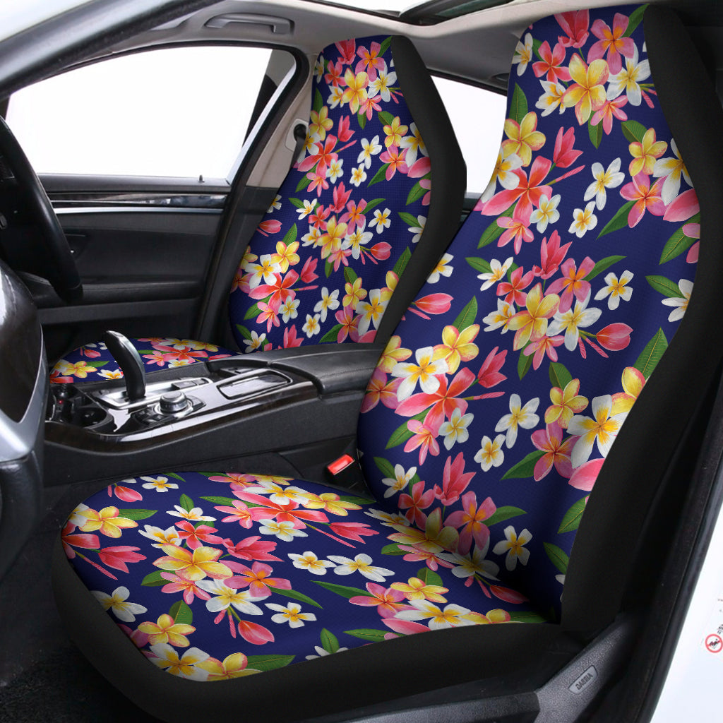 Tropical Frangipani Plumeria Print Universal Fit Car Seat Covers