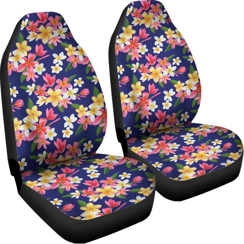 Tropical Frangipani Plumeria Print Universal Fit Car Seat Covers