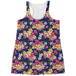 Tropical Frangipani Plumeria Print Women's Racerback Tank Top