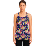 Tropical Frangipani Plumeria Print Women's Racerback Tank Top