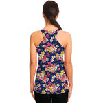 Tropical Frangipani Plumeria Print Women's Racerback Tank Top
