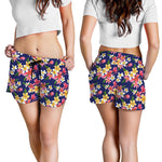 Tropical Frangipani Plumeria Print Women's Shorts