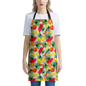 Tropical Fruit Leaf Pattern Print Apron