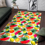 Tropical Fruit Leaf Pattern Print Area Rug GearFrost