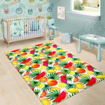 Tropical Fruit Leaf Pattern Print Area Rug GearFrost
