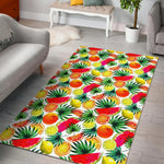 Tropical Fruit Leaf Pattern Print Area Rug GearFrost