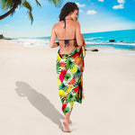 Tropical Fruit Leaf Pattern Print Beach Sarong Wrap