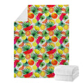 Tropical Fruit Leaf Pattern Print Blanket