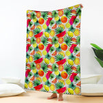 Tropical Fruit Leaf Pattern Print Blanket