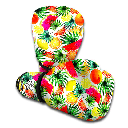 Tropical Fruit Leaf Pattern Print Boxing Gloves