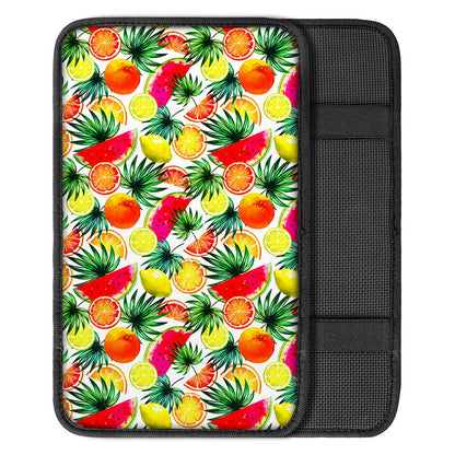 Tropical Fruit Leaf Pattern Print Car Center Console Cover
