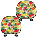 Tropical Fruit Leaf Pattern Print Car Headrest Covers