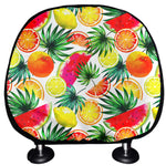 Tropical Fruit Leaf Pattern Print Car Headrest Covers