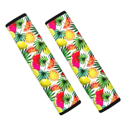 Tropical Fruit Leaf Pattern Print Car Seat Belt Covers