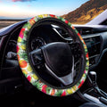 Tropical Fruit Leaf Pattern Print Car Steering Wheel Cover