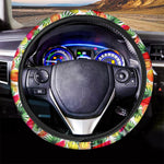 Tropical Fruit Leaf Pattern Print Car Steering Wheel Cover