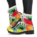 Tropical Fruit Leaf Pattern Print Comfy Boots GearFrost