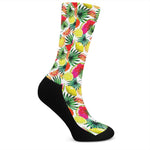 Tropical Fruit Leaf Pattern Print Crew Socks