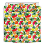 Tropical Fruit Leaf Pattern Print Duvet Cover Bedding Set