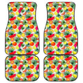 Tropical Fruit Leaf Pattern Print Front and Back Car Floor Mats
