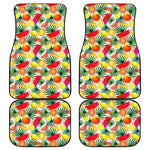 Tropical Fruit Leaf Pattern Print Front and Back Car Floor Mats