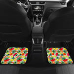 Tropical Fruit Leaf Pattern Print Front and Back Car Floor Mats