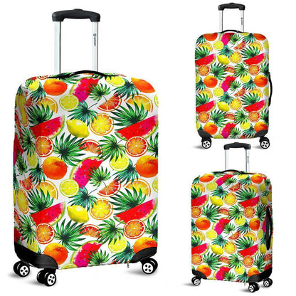 Tropical Fruit Leaf Pattern Print Luggage Cover GearFrost