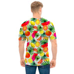 Tropical Fruit Leaf Pattern Print Men's T-Shirt