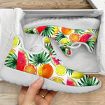 Tropical Fruit Leaf Pattern Print Mesh Knit Shoes GearFrost