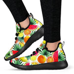 Tropical Fruit Leaf Pattern Print Mesh Knit Shoes GearFrost