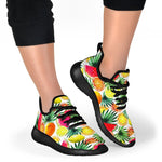Tropical Fruit Leaf Pattern Print Mesh Knit Shoes GearFrost