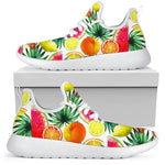 Tropical Fruit Leaf Pattern Print Mesh Knit Shoes GearFrost