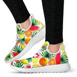 Tropical Fruit Leaf Pattern Print Mesh Knit Shoes GearFrost