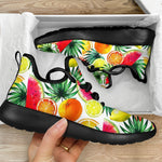 Tropical Fruit Leaf Pattern Print Mesh Knit Shoes GearFrost