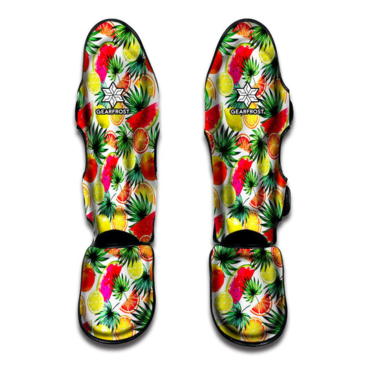 Tropical Fruit Leaf Pattern Print Muay Thai Shin Guard